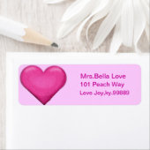 ピンクハート差出人住所ラブル ラベル (インサイチュ)