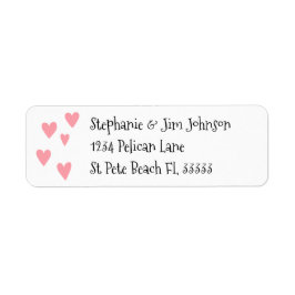 ピンクハート差出人住所ラベル ラベル