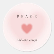 ピンクハート平和と愛は常にステッカー