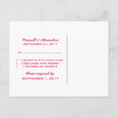 ピンクハート式RSVPポストカード インビテーションポストカード (裏面)