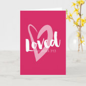 ピンクハート愛の聖句 バレンタインカード カード (黄色い花)