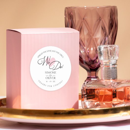 ピンクハート我々は引用文の結婚サニタイザハンドゲルをする ラウンドシール