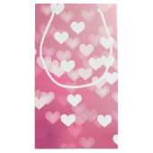 ピンクハート抱き枕 – 光沢 スモールペーパーバッグ (裏面)