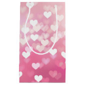 ピンクハート抱き枕 – 光沢 スモールペーパーバッグ (正面)