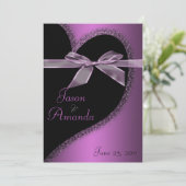 ピンクハート招待状（弓） 招待状 (スタンド正面)