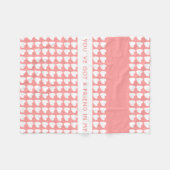 ピンクハート柄 あなたは友達 友情 フリースブランケット (正面(横))