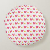ピンクハート模様 ラウンドクッション (裏面)