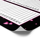 ピンクハート永久誕生日カレンダーポスター ポスター (角)