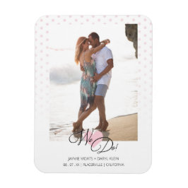 ピンクハート私たちは引用文水玉模様写真結婚の マグネット