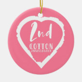 ピンクハート第2回コットン結婚ズ記念日 セラミックオーナメント (正面)