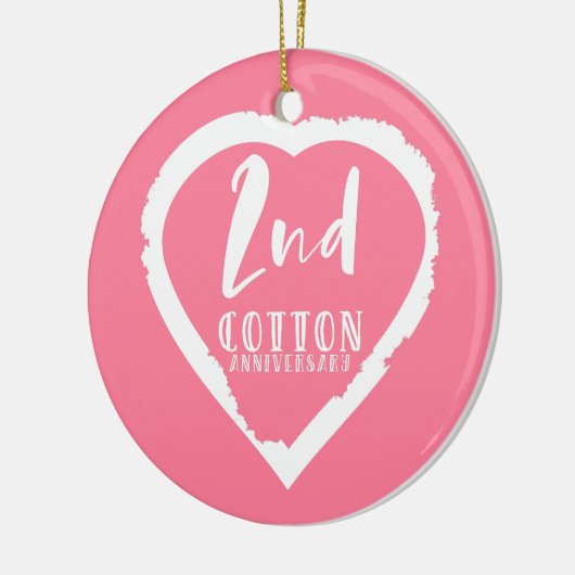 ピンクハート第2回コットン結婚ズ記念日 セラミックオーナメント (左)