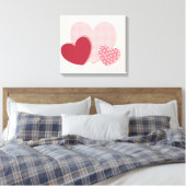ピンクハート紙シール キャンバスプリント (インサイチュ (寝室))