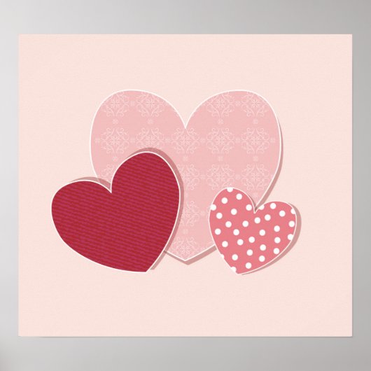 ピンクハート紙シール ポスター (正面)