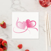 ピンクハート紙ナプキンス スタンダードカクテルナプキン (インサイチュ)