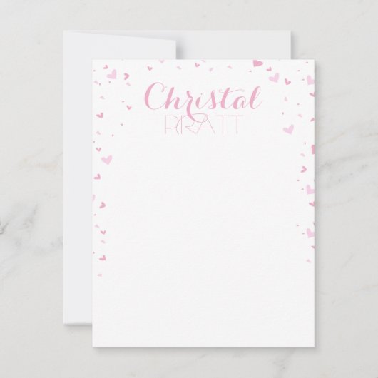 ピンクハート紙吹雪 招待状 (正面)