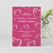 ピンクハート結婚バブル記念日 招待状 (スタンド正面)