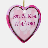 ピンクハート結婚式の引き出物オーナメントギフト セラミックオーナメント (右)