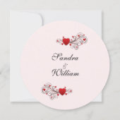 ピンクハート結婚式招待状 招待状 (裏面)