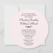 ピンクハート結婚式招待状 招待状 (正面)