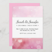 ピンクハート結婚式招待状 招待状 (正面/裏面)