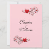 ピンクハート結婚式招待状 招待状 (裏面)