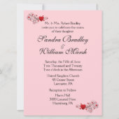 ピンクハート結婚式招待状 招待状 (正面)