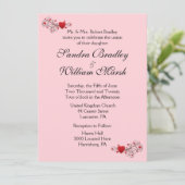 ピンクハート結婚式招待状 招待状 (スタンド正面)