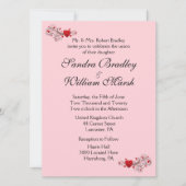 ピンクハート結婚式招待状 招待状 (正面)