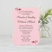 ピンクハート結婚式招待状 招待状 (スタンド正面)