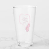 ピンクハート花バレンタインデー タンブラーグラス (裏面)