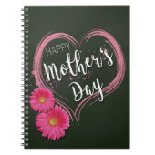 ピンクハート花母の日 – ノートブック (正面)