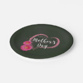 ピンクハート花母の日 – 紙プレート ペーパープレート (アングル)