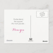 ピンクハート花母の日 – 葉書 ポストカード (裏面)