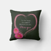 ピンクハート花母の日 – 角枕 クッション (裏面)