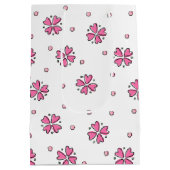 ピンクハート花花びら ミディアムペーパーバッグ (裏面)