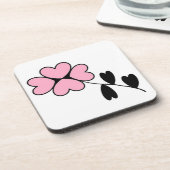 ピンクハート花 コースター (左側)