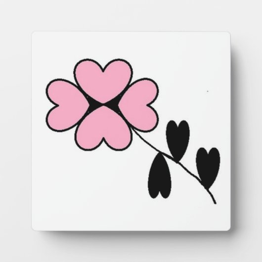 ピンクハート花 フォトプラーク (正面)