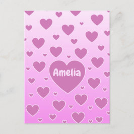 ピンクハート葉書 ポストカード