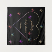 ピンクハート蝶ガールベビーシャワー タペストリー (正面(横))