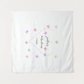 ピンクハート蝶ガールベビーシャワー タペストリー (正面(横))