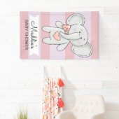 ピンクハート象 |名前とイベントの追加 横断幕 (インサイチュ)