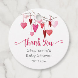 ピンクハート赤ちゃんシャワーありがとう フェイバータグ