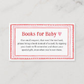 ピンクハート赤ちゃんシャワーベビー本 エンクロージャーカード (正面)