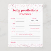 ピンクハート赤ちゃんシャワー予測ゲーム チラシ (正面)