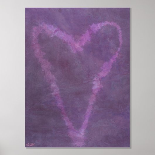 ピンクハート金ゴールドまたは銀箔プリント 箔ポスター (正面)