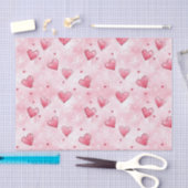 ピンクハート雪 薄葉紙 (クラフト)