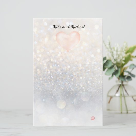 ピンクハート風船文具 便箋 (スタンド正面)