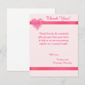 ピンクハート4x5フラット結婚サンキューカード サンキューカード (正面/裏面)