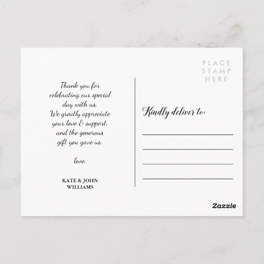 ピンクハート | の結婚写真コラージュ | 愛と感謝してい ポストカード (裏面)