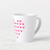 ピンクハート カフェラテマグ (右アングル)